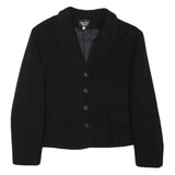 TALLY WEIJL Womens Black Wool Blend Jacket S Button Classic Tailored Plain
