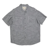 WOOLRICH Mens Grey Casual Shirt L Button Front Short Sleeve Lightweight Cotton