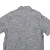 WOOLRICH Mens Grey Casual Shirt L Button Front Short Sleeve Lightweight Cotton