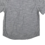 WOOLRICH Mens Grey Casual Shirt L Button Front Short Sleeve Lightweight Cotton
