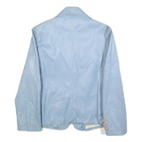 KA-STAR Womens Blue Leather Button Jacket M Plain Button Closure Stylish
