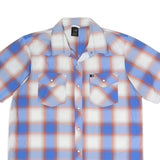 THE NORTH FACE Mens Blue & Orange Plaid Shirt M Outdoor Casual Summer Style