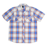 THE NORTH FACE Mens Blue & Orange Plaid Shirt M Outdoor Casual Summer Style