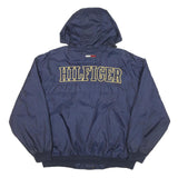TOMMY HILFIGER Mens Navy Blue Athletics Bomber Jacket M Polyester Blend Zip