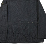 BARBOUR INTERNATIONAL Womens Black Quilted Jacket UK 18 Polyester Blend Zip