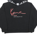 KARL KANI Womens Black Cotton Blend Pullover Hoodie S Streetwear Casual