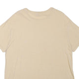 BERSHKA Mens Beige Cotton Blend Graphic T-Shirt XS Short Sleeve Crew Neck Born