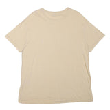 BERSHKA Mens Beige Cotton Blend Graphic T-Shirt XS Short Sleeve Crew Neck Born