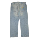 CARHARTT Mens Jeans Light Blue Regular Straight Denim Stone Wash W40 L32