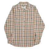 LEVI'S Mens Beige & Orange Check Shirt S Button Down Casual Cotton