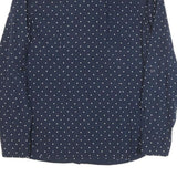 TOMMY HILFIGER Womens Blue & White Polka Dot Shirt S Cotton Blend Long Sleeve