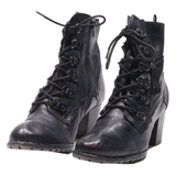 BUGATTI Lace-Up Boots Black Leather Womens UK 7