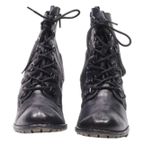 BUGATTI Lace-Up Boots Black Leather Womens UK 7