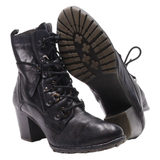 BUGATTI Lace-Up Boots Black Leather Womens UK 7