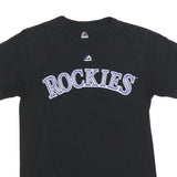 MAJESTIC Mens Black Rockies Graphic T-Shirt M Short Sleeve Crew Neck Sportswear