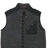 TOMMY HILFIGER Mens Grey & Black Sleeveless Jacket XL Polyester Blend Zip Pocket