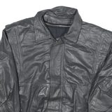 BOULEVARD CLUB Mens Black Leather Zip Jacket L Classic Comfortable Stylish