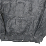 BOULEVARD CLUB Mens Black Leather Zip Jacket L Classic Comfortable Stylish