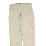 CARHARTT Mens Cotton Blend Beige Relaxed Fit Straight Trousers W34 L32 Casual