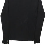 STYLE & CO Womens Black & Red Patterned Jumper Roll Neck Rib Knit M Button