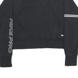 NIKE Womens Black Cropped Sweatshirt Crew Neck M Nike Pro Logo