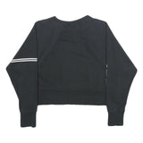 NIKE Womens Black Cropped Sweatshirt Crew Neck M Nike Pro Logo