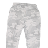 HOLLISTER Mens Relaxed Cotton Blend Grey Camouflage Drawstring Jogger Trousers