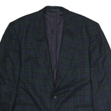 BAUMLER Mens Green & Blue Checked Jacket L Cotton Blend Blazer Classic Fit