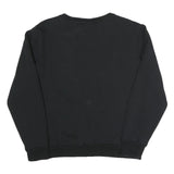 PUMA Womens Black Cotton Blend Crew Neck Sweatshirt S Logo Print Pullover