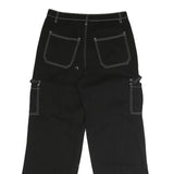 RACHEL PAIGE Womens Black Cotton Blend Regular Wide-Leg Trousers W32 L30