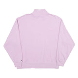 CHAMPION Womens Lilac 1/4 Zip Sweatshirt L Cotton Blend Casual Pullover