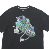 NIKE Mens Black Graphic T-Shirt XL Short Sleeve Crew Neck Casual Wear