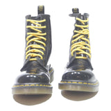 DR MARTENS 1460 Womens Black Leather Ankle Boots UK 5 Yellow Stitching Lace-Up