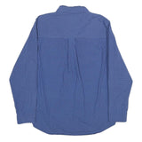 CHAPS Mens Blue Check Shirt M Button Down Cotton Blend Casual Everyday
