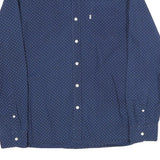 LEVI'S Mens Blue & White Polka Dot Cotton Shirt L Casual Button Down