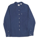 LEVI'S Mens Blue & White Polka Dot Cotton Shirt L Casual Button Down
