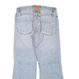 Mens Light Blue Regular Fit Cotton Blend Light Wash Jeans W36 L30 Patchwork