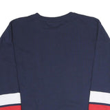 FILA Womens Navy Blue & Red Cotton Blend Crew Neck S Sweatshirt