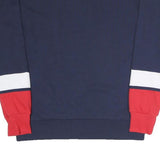 FILA Womens Navy Blue & Red Cotton Blend Crew Neck S Sweatshirt