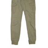 SMOG Mens Beige Slim Skinny Cotton Blend Woven Trousers W30 L32 Casual Utility
