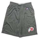CHAMPION Mens Shorts Grey University Logo Mesh S W24 Lightweight Sportswear