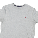 TOMMY HILFIGER Womens Grey Crew Neck Short Sleeve T-Shirt M Cotton Casual