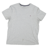 TOMMY HILFIGER Womens Grey Crew Neck Short Sleeve T-Shirt M Cotton Casual