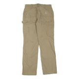 CARHARTT Womens Beige Cotton Blend Regular Fit Straight Trousers W28 L30