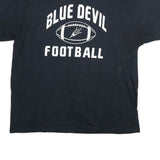 PORT & COMPANY Mens Black Blue Devil Football Graphic T-Shirt XL Crew Neck Short