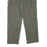 Mens Olive Relaxed Fit Cargo Trousers Cotton Blend W38 L30 Practical Zip Closure