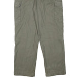 Mens Olive Relaxed Fit Cargo Trousers Cotton Blend W38 L30 Practical Zip Closure