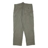 Mens Olive Relaxed Fit Cargo Trousers Cotton Blend W38 L30 Practical Zip Closure
