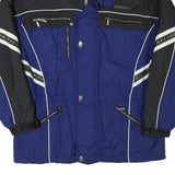 DESCENTE Womens Blue & Black Track Jacket XL Polyester Blend Zip Winter