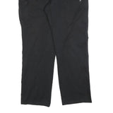 EDMONTE Mens Cotton Blend Black Regular Fit Straight Trousers W40 L32 Casual Zip